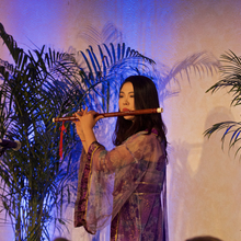 Danna Wang, WTCGP Intern, playing Chinese flute