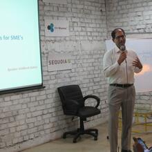 Mr. Siddhesh Sabnis addressing the audience on SAP Applications
