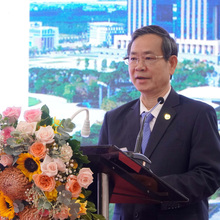 Mr. Nguyen Van Danh, Vice Chairman of the Provincial People’s Committee spoke at the WTC EXPO activation ceremony